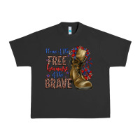 Pigment Black home of the free because of the brave Urban Heavy Tee - Zillion Design Studio