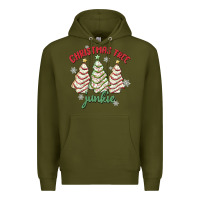 Army Green christmas tree junkie Premium Hoodie - MaliasSmallBusiness