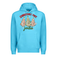 Ocean Blue christmas tree junkie Premium Hoodie - MaliasSmallBusiness