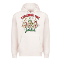 Pale Pink christmas tree junkie Premium Hoodie - MaliasSmallBusiness