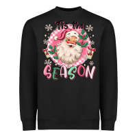 Black pink santa 'tis the season Heavyweight Sweatshirt - MaliasSmallBusiness