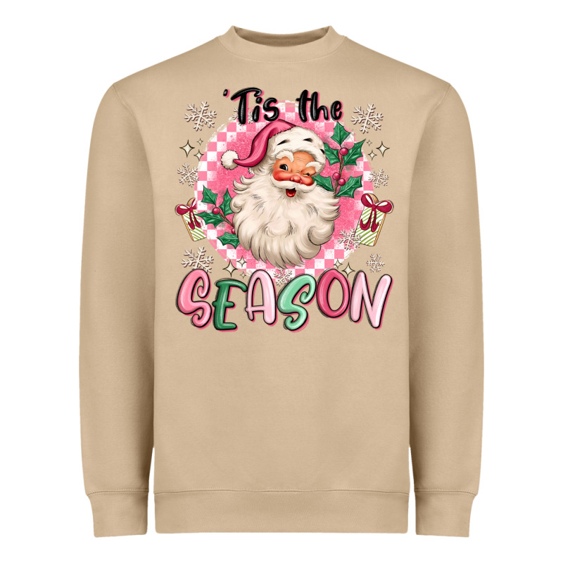 Pink Santa 'tis The Season Heavyweight Sweatshirt by MaliasSmallBusiness | Teevron