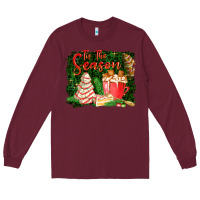 Burgundy tis the season Long Sleeve Tee - FaDigitalArtStudio
