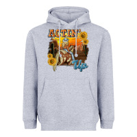 Heather Grey actinup with cowgirl Heavyweight Hoodie - NancyCooperArtShop