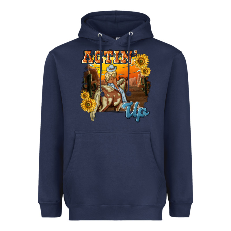 Actinup With Cowgirl Heavyweight Hoodie by NancyCooperArtShop | Teevron