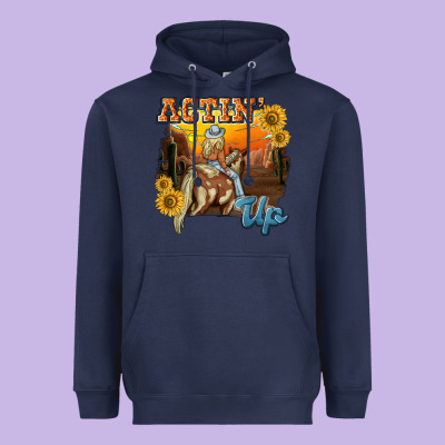 Actinup With Cowgirl Heavyweight Hoodie Designed By Nancycooperartshop