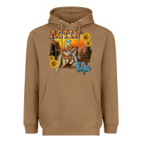 Toasted Coconut actinup with cowgirl Heavyweight Hoodie - NancyCooperArtShop