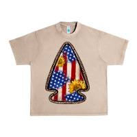 French Oak American flag sunflower arrowhead Urban Heavy Tee - Zillion Design Studio
