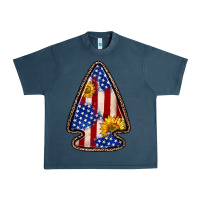 Midnight Navy American flag sunflower arrowhead Urban Heavy Tee - Zillion Design Studio