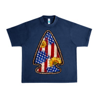 Navy American flag sunflower arrowhead Urban Heavy Tee - Zillion Design Studio