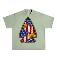 Oil Green American flag sunflower arrowhead Urban Heavy Tee - Zillion Design Studio