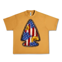 Peanut Butter American flag sunflower arrowhead Urban Heavy Tee - Zillion Design Studio