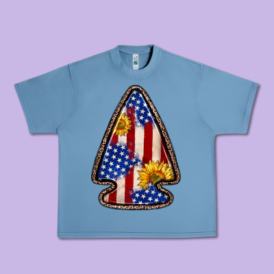 American Flag Sunflower Arrowhead Urban Heavy Tee Designed By Zillion Design Studio