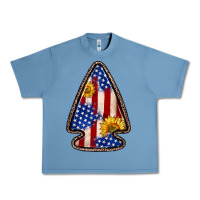 Pebble Blue American flag sunflower arrowhead Urban Heavy Tee - Zillion Design Studio