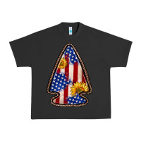 Pigment Black American flag sunflower arrowhead Urban Heavy Tee - Zillion Design Studio