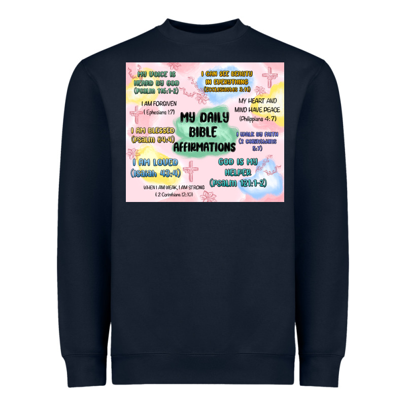 Daily Bible Affirmations Heavyweight Sweatshirt by MaliasSmallBusiness | Teevron