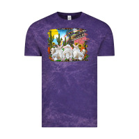 Cloud Purple Easter Farm With Bunnies Vintage Tee - RanaPortraitStore