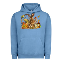 Pigment Pebble Blue Fall Rabbit Urban Hoodie - LillyAllenDesigns