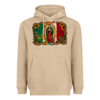 Mushroom our lady of Guadalupe Mexican flag background Heavyweight Hoodie - Jasminsmagicworld