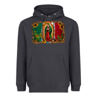 Smoke our lady of Guadalupe Mexican flag background Heavyweight Hoodie - Jasminsmagicworld