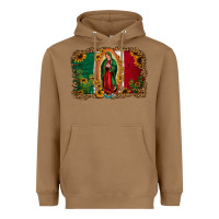 Toasted Coconut our lady of Guadalupe Mexican flag background Heavyweight Hoodie - Jasminsmagicworld