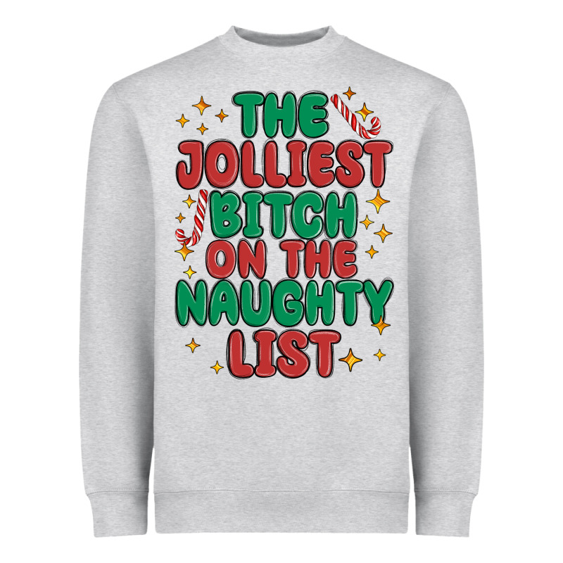 The Jolliest Bitch On The Naughty List Heavyweight Sweatshirt by MaliasSmallBusiness | Teevron