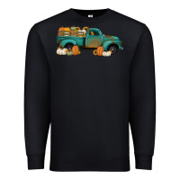 Black pumpkin farm truck no background Premium Sweatshirt - Jasminsmagicworld