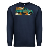 Navy pumpkin farm truck no background Premium Sweatshirt - Jasminsmagicworld