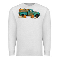 Oatmeal Heather pumpkin farm truck no background Premium Sweatshirt - Jasminsmagicworld
