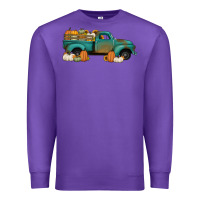 Purple pumpkin farm truck no background Premium Sweatshirt - Jasminsmagicworld