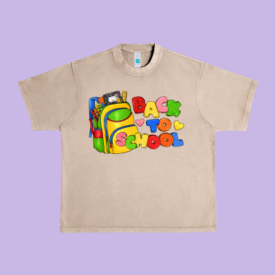 Back To School With School Bag Urban Heavy Tee Designed By Texasbilliewilder