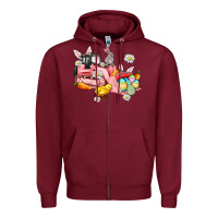 Burgundy easter excavator Zipper Hoodie - AdoDesignShop