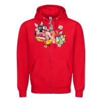 Red easter excavator Zipper Hoodie - AdoDesignShop