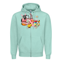 Seafoam easter excavator Zipper Hoodie - AdoDesignShop