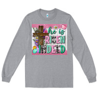 Heather Grey he is risen indeed tumbler Long Sleeve Tee - Neo Western