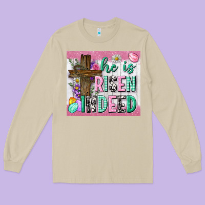 He Is Risen Indeed Tumbler Long Sleeve Tee Designed By Neo Western