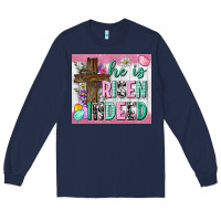 Navy he is risen indeed tumbler Long Sleeve Tee - Neo Western