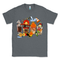 Charcoal Heather Firefighter Coffee Cups Classic Tee - FaDigitalArtStudio