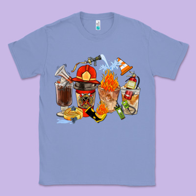 Firefighter Coffee Cups Classic Tee Designed By Fadigitalartstudio