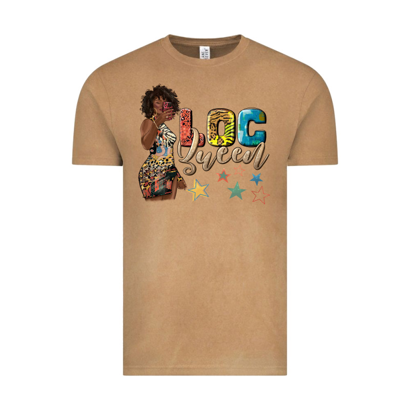 Afro Woman Loc Queen Vintage Tee by texasbilliewilder | Teevron