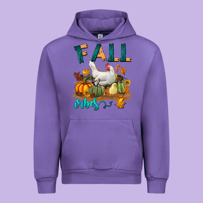 Fall Vibes Chicken Urban Hoodie Designed By Lillyallendesigns