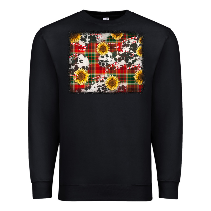 Cowhide Sunflowers Candy Canes Premium Sweatshirt by Jasminsmagicworld | Teevron
