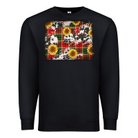Black cowhide sunflowers candy canes Premium Sweatshirt - Jasminsmagicworld