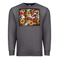 Charcoal Heather cowhide sunflowers candy canes Premium Sweatshirt - Jasminsmagicworld