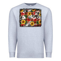 Heather Grey cowhide sunflowers candy canes Premium Sweatshirt - Jasminsmagicworld
