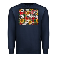 Navy cowhide sunflowers candy canes Premium Sweatshirt - Jasminsmagicworld
