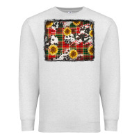 Oatmeal Heather cowhide sunflowers candy canes Premium Sweatshirt - Jasminsmagicworld