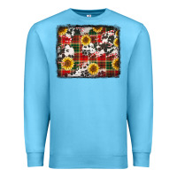 Ocean Blue cowhide sunflowers candy canes Premium Sweatshirt - Jasminsmagicworld