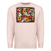 Pale Pink cowhide sunflowers candy canes Premium Sweatshirt - Jasminsmagicworld