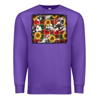 Purple cowhide sunflowers candy canes Premium Sweatshirt - Jasminsmagicworld